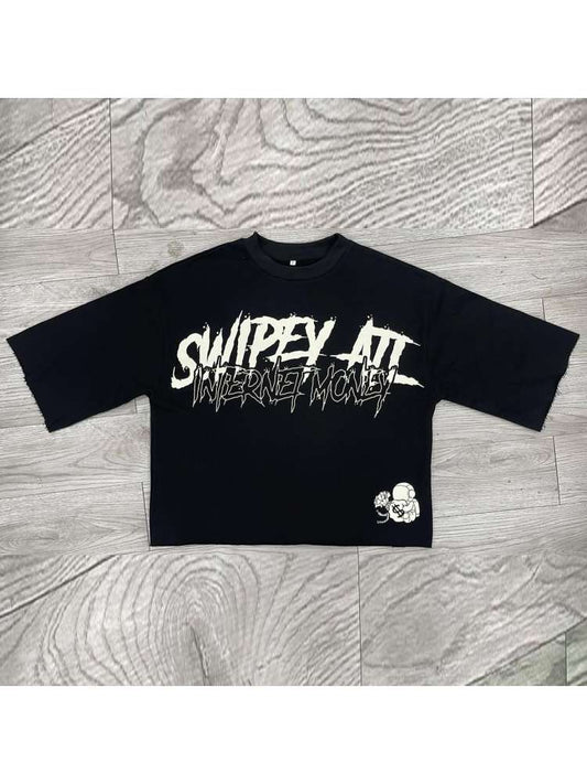 Skull Dollar Letter Printed Loose Tee – Men's Streetwear